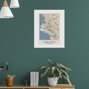 Druck der Oakland-Karte Minimalistischer Stadtplan Poster