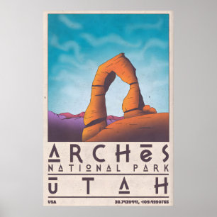 Druck des Arches National Park im Retro-Reiseposte Poster