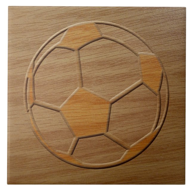 Druck des Fußball-Balls aus Holz Fliese (Vorderseite)