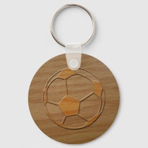 Druck des Fußball-Balls aus Holz Schlüsselanhänger