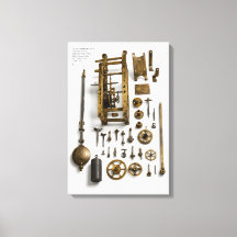 Druck des Pendeluhrenmechanismus von Galileo