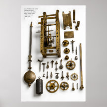 Druck des Pendeluhrenmechanismus von Galileo