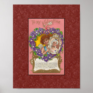DRUCK EINE VALENTINS POSTKARTE AUS DEM JAHR 1900 POSTER