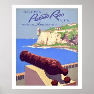 Druck eines alten Reiseplakats von Puerto Rico Poster