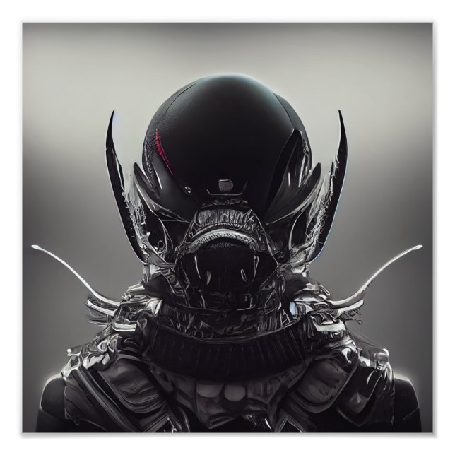 Druck eines dunklen Alien-Foto (Vorne)