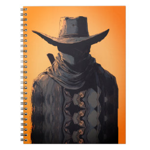 Druck eines dunklen Cowboy-Outlaws als Wandkunst Notizblock