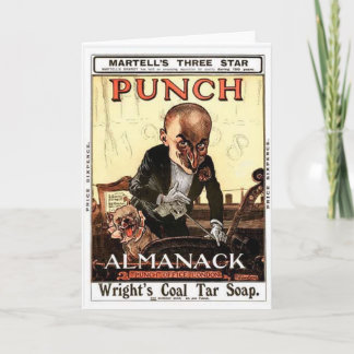 DRUCK-ENTWURF HERR-PUNCH VINTAGE ALMANACK 1908 KARTE