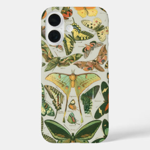 Druck im Muster alter Schmetterlinge und Motten iPhone 16 Hülle