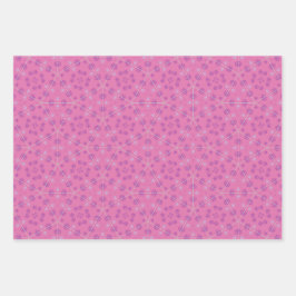 Druck in Rosa, Magenta und Weiß Geschenkpapier Set