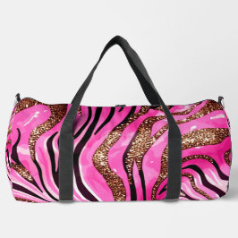Druck in Rosa und Gold Duffle Bag