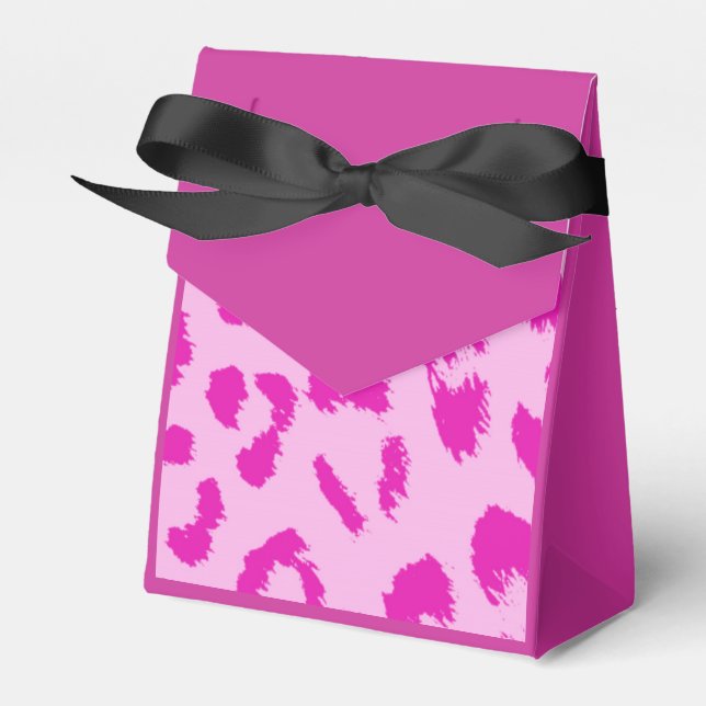 Druck in Rosa und schwarzem Leopard Geschenkschachtel (Vorderseite)
