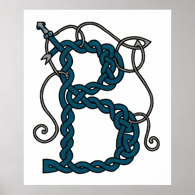 Druck keltischer Buchstaben B Poster (Vorne)