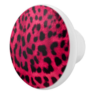 Druck/Keramik auf Leopard/Druckknopf/Hot-Pink Keramikknauf