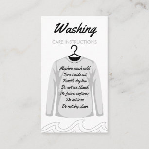 Druck Langarmshirt Waschpflegehinweis Visitenkarte