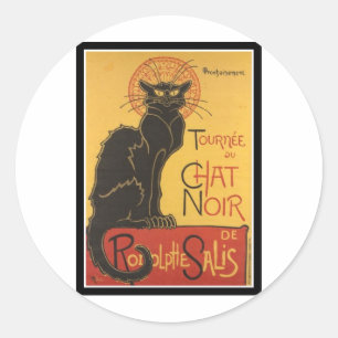 DRUCK LE CHAT NOIR RUNDER AUFKLEBER