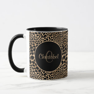 Druck Leopardenflecken Schwarz & Braun Benutzerdef Tasse