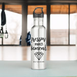 "Druck macht Diamanten" Edelstahlflasche<br><div class="desc">Personalisiertes Design mit einer motivierend Botschaft.</div>