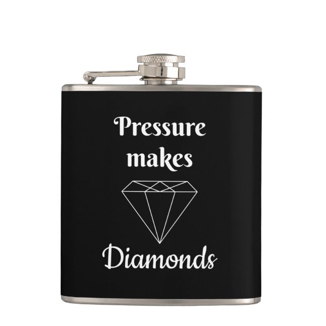 Druck macht Diamanten Flachmann (Vorderseite)