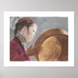 Druck meiner Pastellzeichnung eines afghanischen M Poster