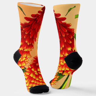 Druck mit Fackellilien Socken