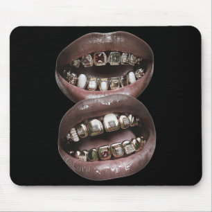 Druck mit Lippenmotiv für Damen, Grafik im Y2K-Sti Mousepad