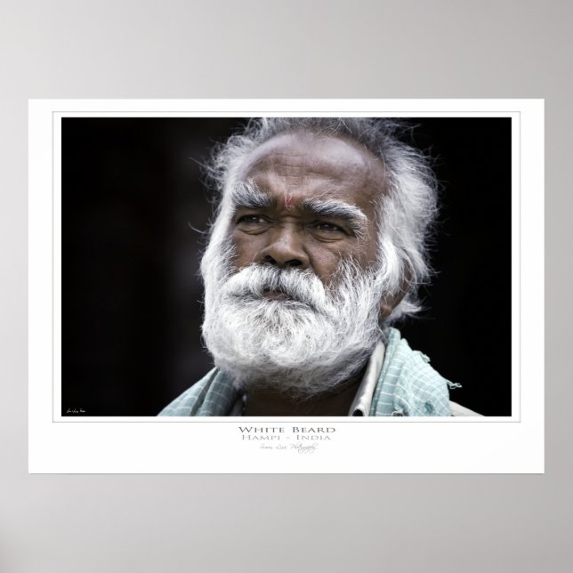 Druck mit weißem Bart Poster (Vorne)