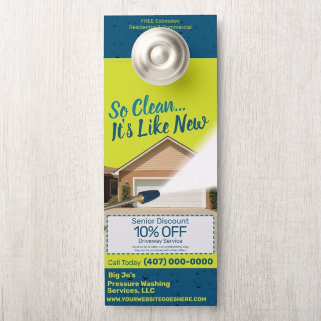 Druck Power Waschen individuell anpassbare Vorlage Türanhänger (Auf Knauf)