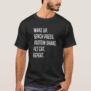 Druck-Protein-Shake-Pet-Katzengewicht nach oben ge T-Shirt