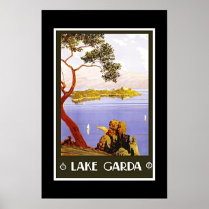 Druck Retro Vintage Bild Reise Gardasee Poster