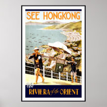 Druck Retro Vintage Bild Reise Hongkong