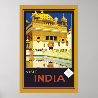 Druck Retro Vintage Bild Reise Indien Poster