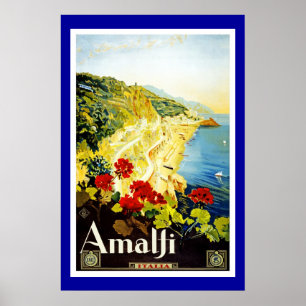 Druck Retro Vintage Bild Reise Italien Amalfi Poster