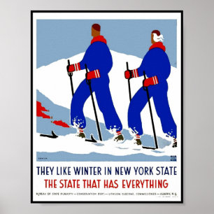 Druck Retro Vintage Bild Reise New York State Poster