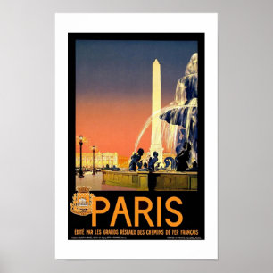 Druck Retro Vintage Bild Reise Paris Frankreich Poster