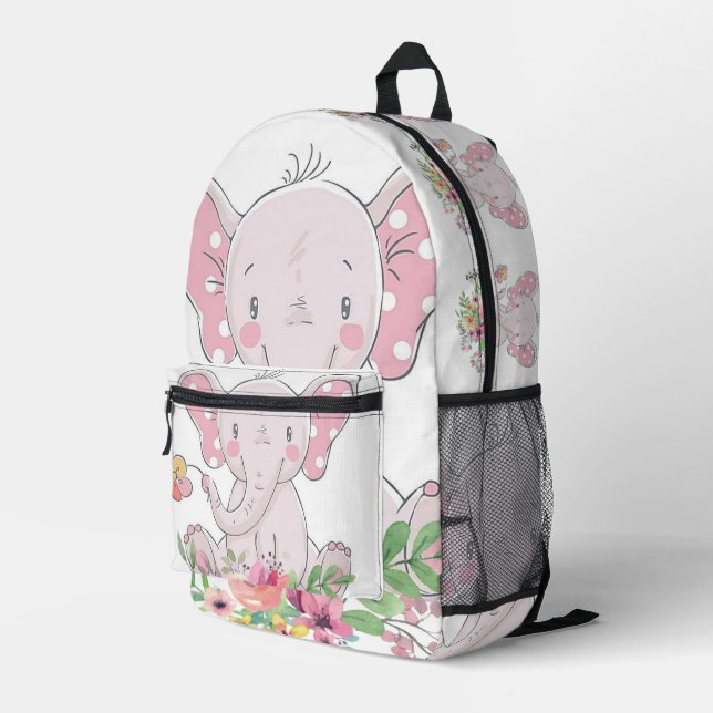 Druck Schneiden Beutel Beutel rosa Stift Blüte Bedruckter Rucksack (Rückseitige Ecke Rechts)