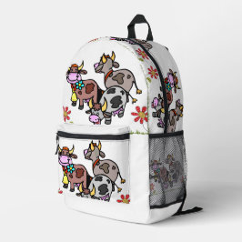 Druck Schneiden Beutel florale Kühe Moo Moo Bedruckter Rucksack