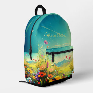 Druck Schneiden Nähtasche mit farbiger Wiese Bedruckter Rucksack