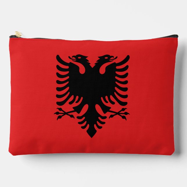 Druck Schneiden Nähtasche mit Flagge Albaniens Zubehörtasche (Vorderseite)