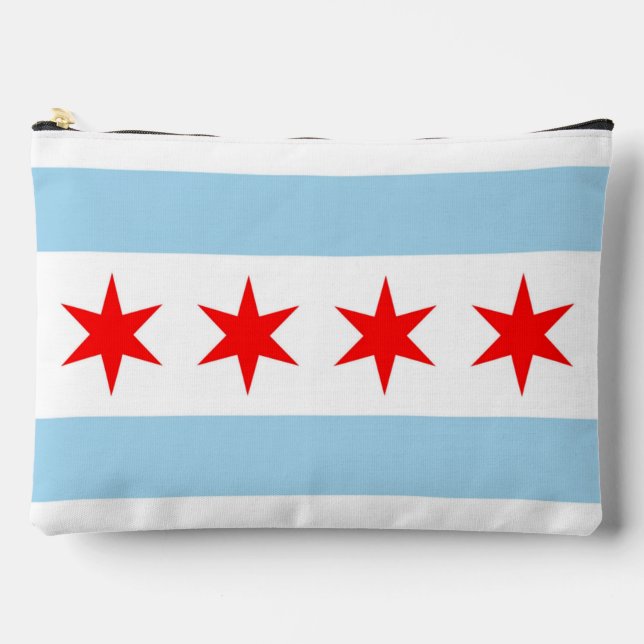 Druck Schneiden Nähtasche mit Flagge von Chicago Zubehörtasche (Vorderseite)
