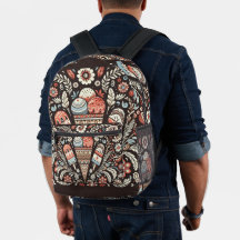 Druck Schneiden Rucksack mit Folk Art Design für N