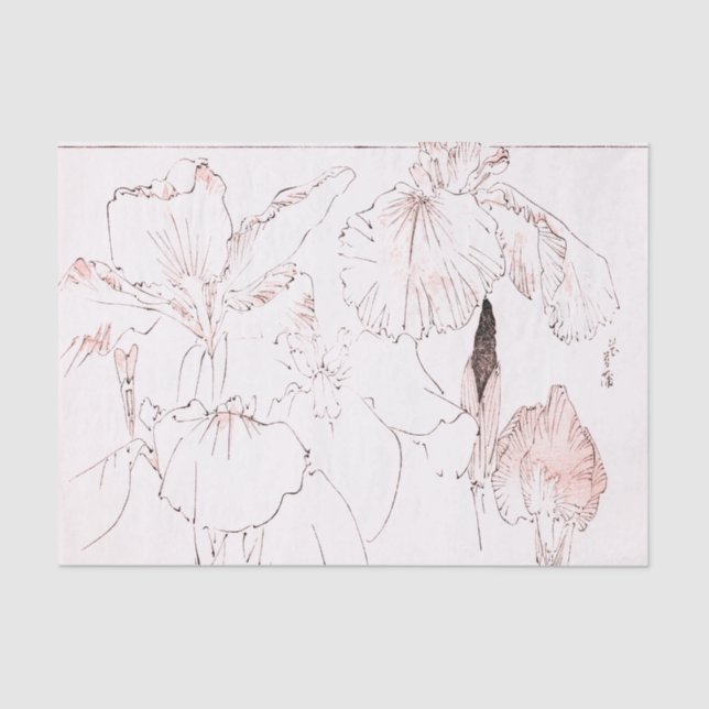 DRUCK Seidenpapier der JAPANISCHEN IRIS-WOODBLOCK (Vorderseite)