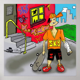 Druck "SK8" - durch Kev Moore Poster
