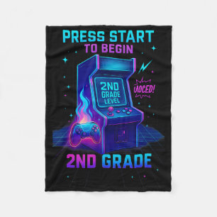 Drück Start 2. Klasse Gamer Kids Level Up Spaß Fleecedecke