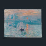 Druck Sunrise Claude Monet Beeinonist Fußmatte<br><div class="desc">Druck,  Sunrise is a famous painting by French beeinonist Claude Monet painted in 1872 and shown at the exhibition of beeinonists in Paris in 1874. Sunrise shows the port of Le Havre.</div>