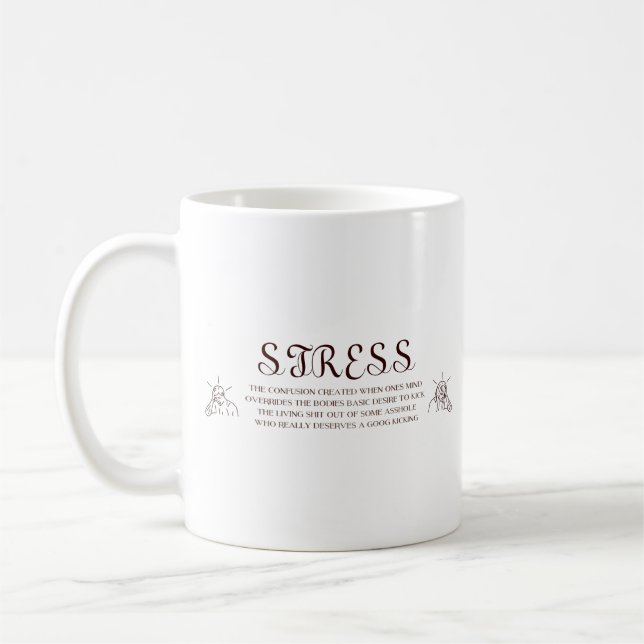 Druck-Tassen-lustige Druck-Definitions-stressiger Kaffeetasse (Links)