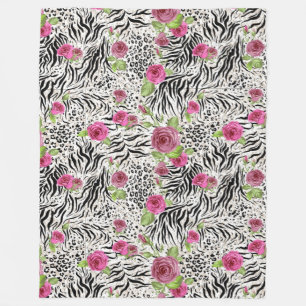 Druck und Rose der Tierhaut Fleecedecke