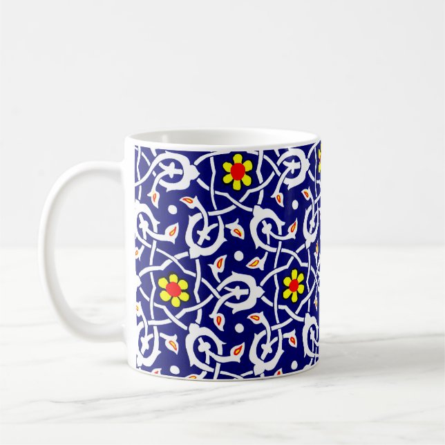 Druck von Blume und Knoten Kaffeetasse (Links)