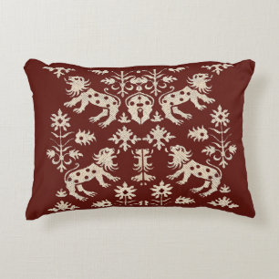 Druck von gefleckten Löwen der 1200er Jahre Dekokissen