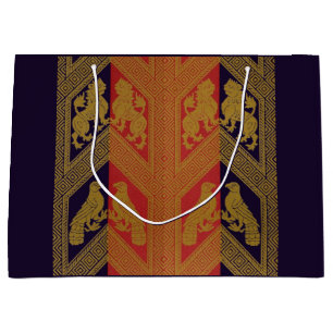 Druck von Heraldik aus dem 13. Jahrhundert, Löwen Große Geschenktüte