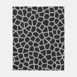 Druck von schwarzen und weißen Giraffen Fleecedecke